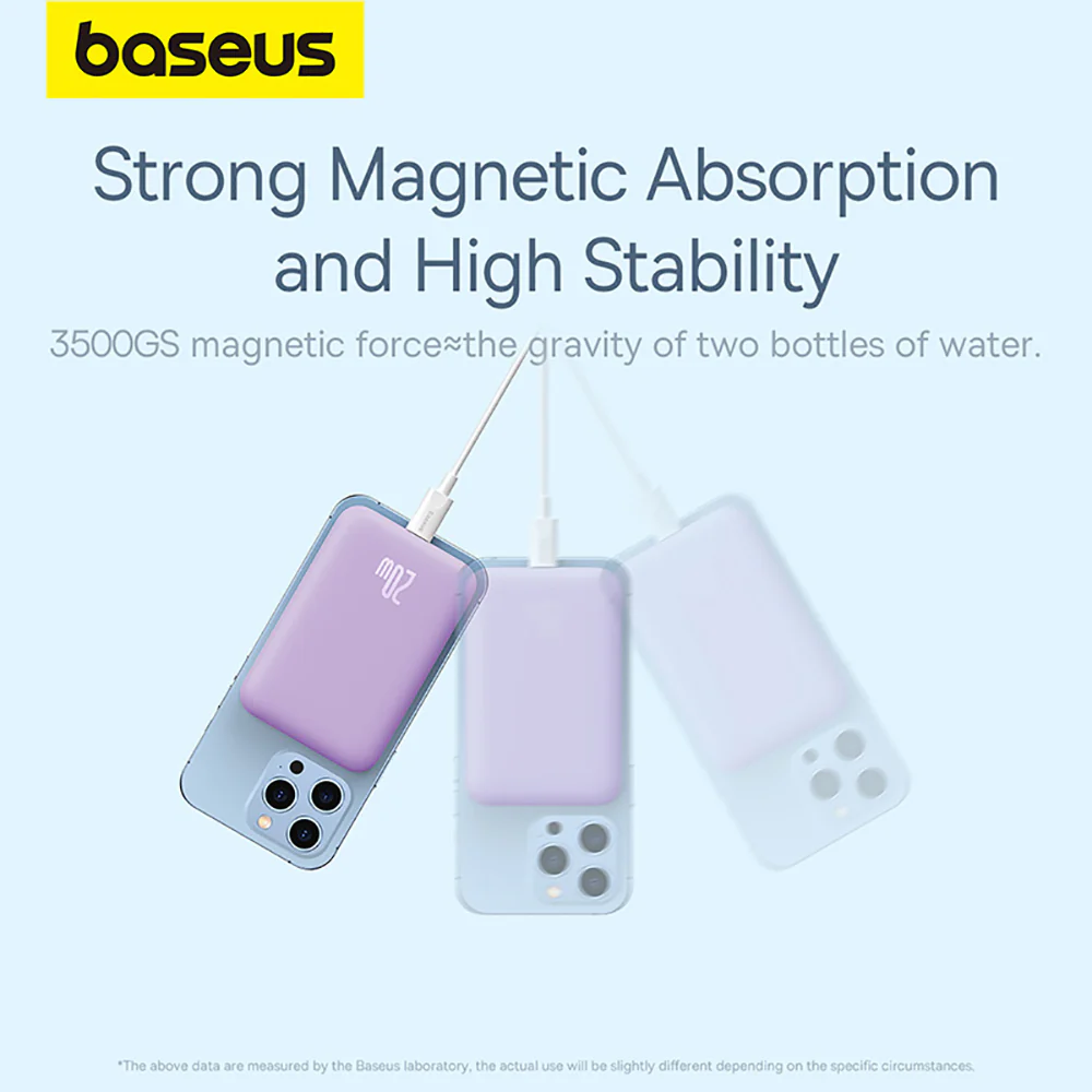 Baseus Magnetic Mini Air Wireless Fast Charge Power Bank 10000mAh 20W - Nebula Purple - Image 4
