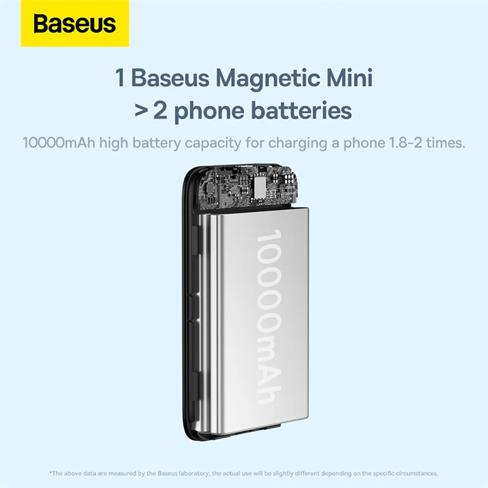 Baseus Magnetic Mini Air Wireless Fast Charge Power Bank 10000mAh 20W - Starry Black - Image 2