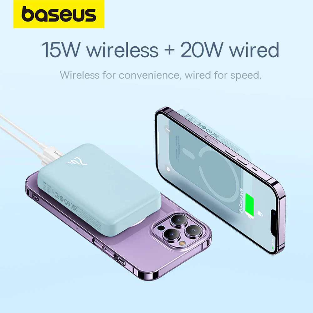 Baseus Magnetic Mini Air Wireless Fast Charge Power Bank 10000mAh 20W - Starry Blue - Image 3