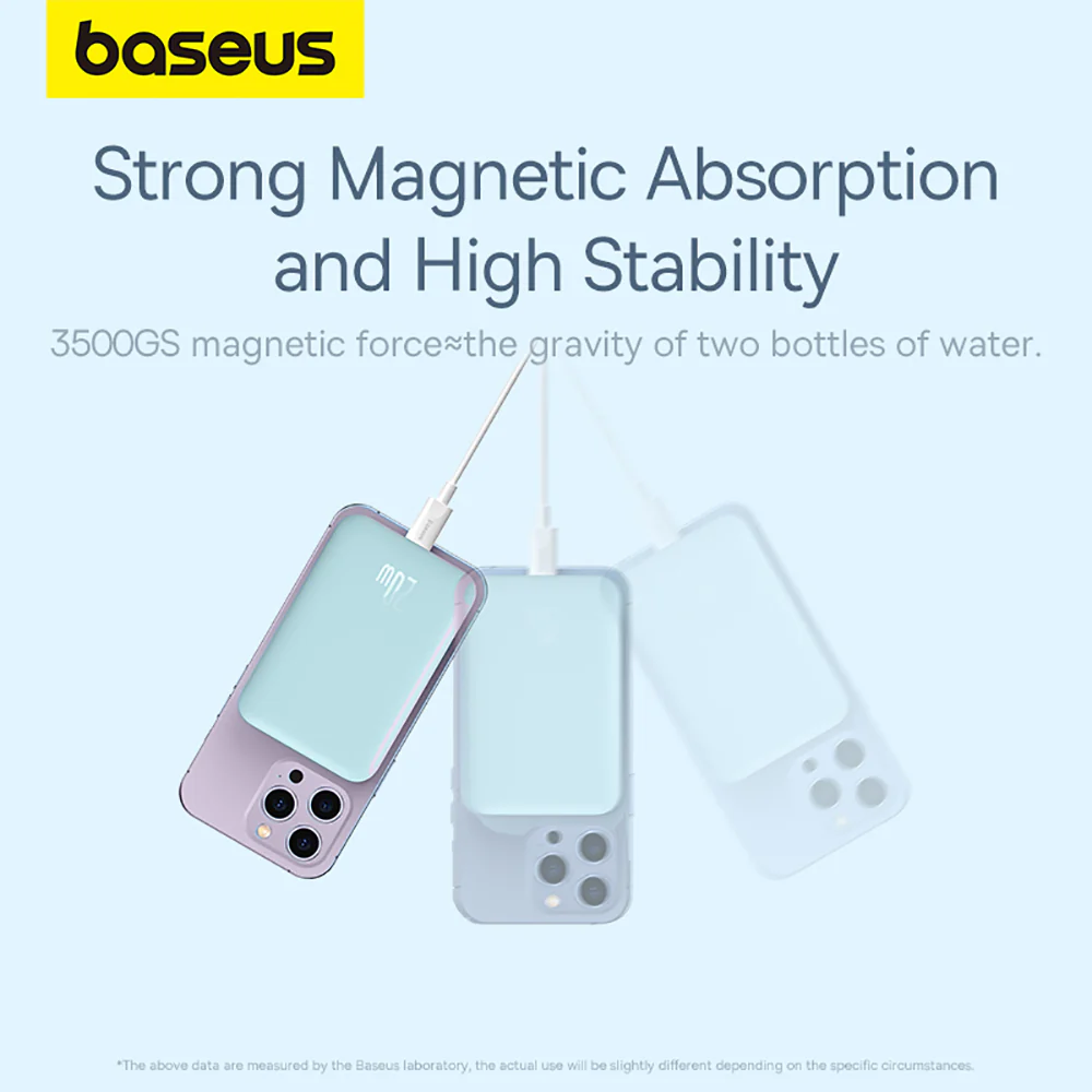 Baseus Magnetic Mini Air Wireless Fast Charge Power Bank 10000mAh 20W - Starry Blue - Image 4