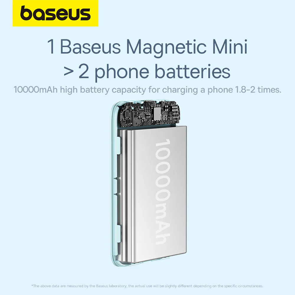 Baseus Magnetic Mini Air Wireless Fast Charge Power Bank 10000mAh 20W - Starry Blue - Image 5