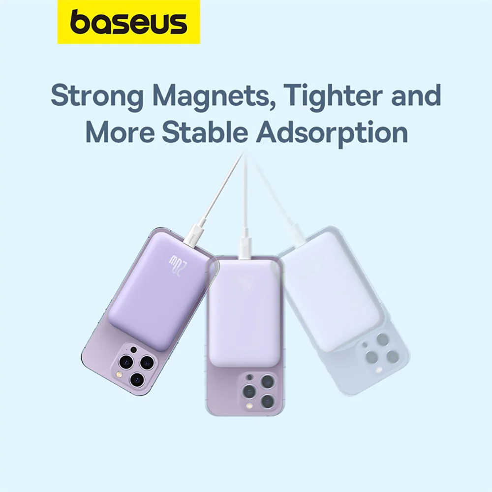 Baseus Magnetic Mini Air Wireless Fast Charge Power Bank 6000mAh 20W - Nebula Purple - Image 5