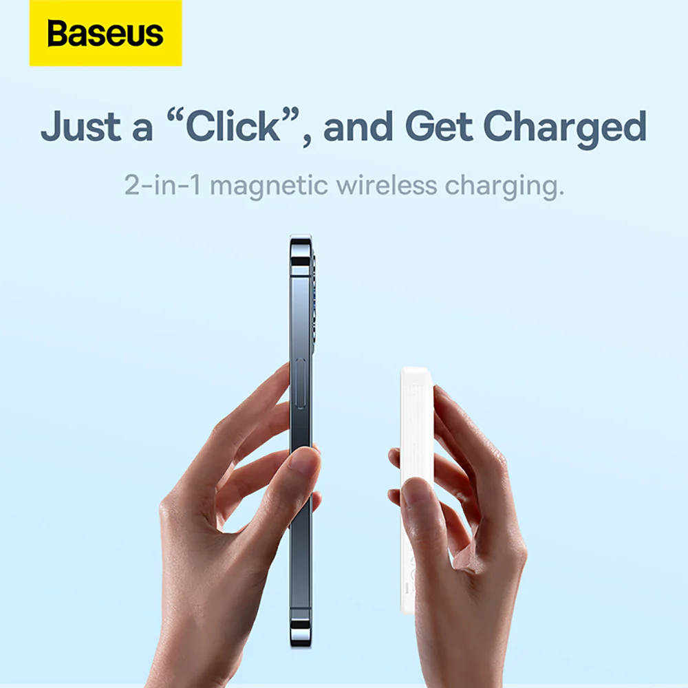 Baseus Magnetic Mini Air Wireless Fast Charging Power Bank 6000mAh 20W - Starlight White - Image 2