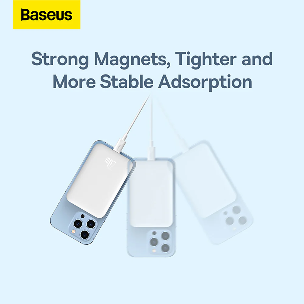 Baseus Magnetic Mini Air Wireless Fast Charging Power Bank 6000mAh 20W - Starlight White - Image 5