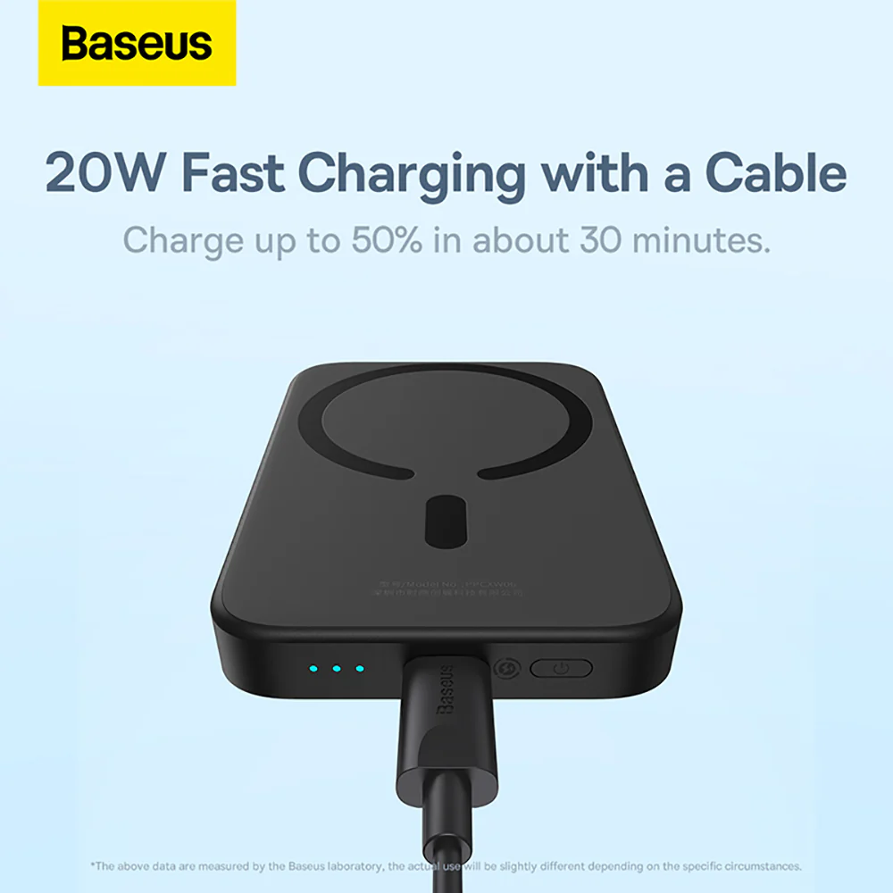 Baseus Magnetic Mini Air Wireless Fast Charging Power Bank 6000mAh 20W - Starry Black - Image 3