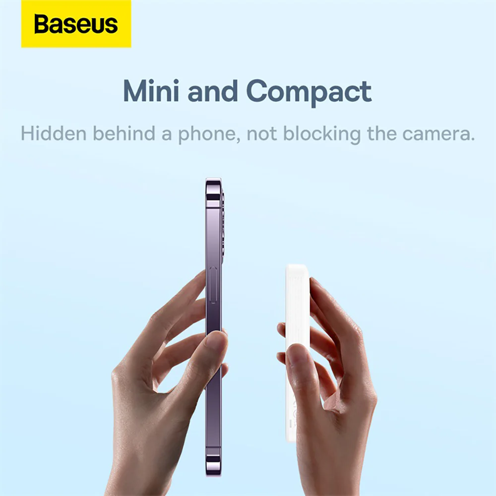 Baseus Magnetic Mini Wireless Fast Charge Power Bank 10000mAh 20W - Starlight White - Image 4