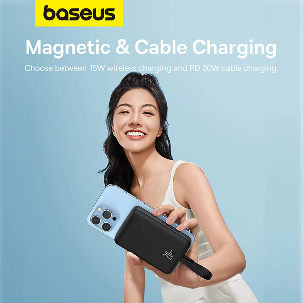 Baseus Magnetic Mini Wireless Fast Charging Power Bank for iP 10000mAh 20W - Starry Black - Image 3