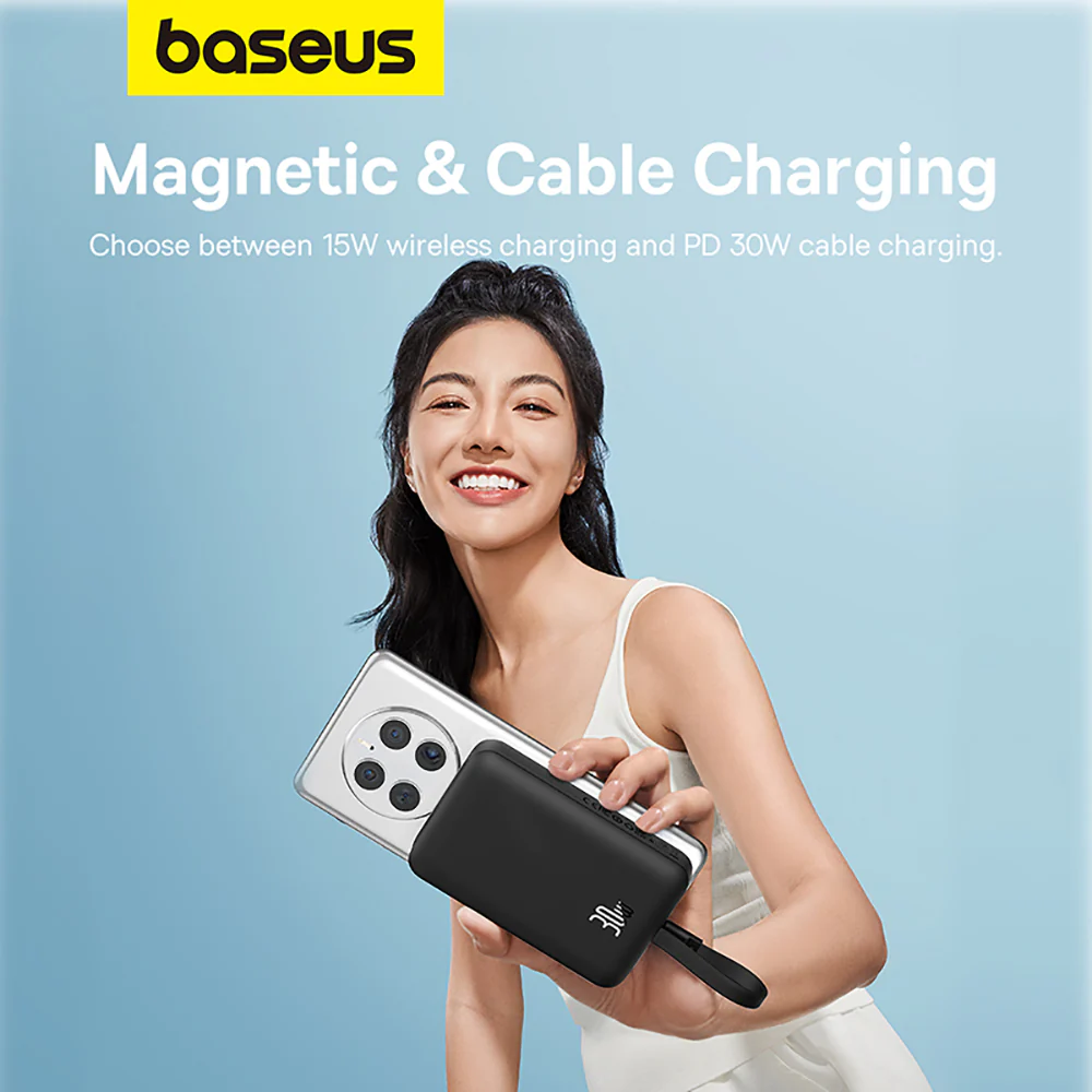 Baseus Magnetic Mini Wireless Fast Charging Power Bank Type-C 10000mAh 30W - Star Black - Image 2