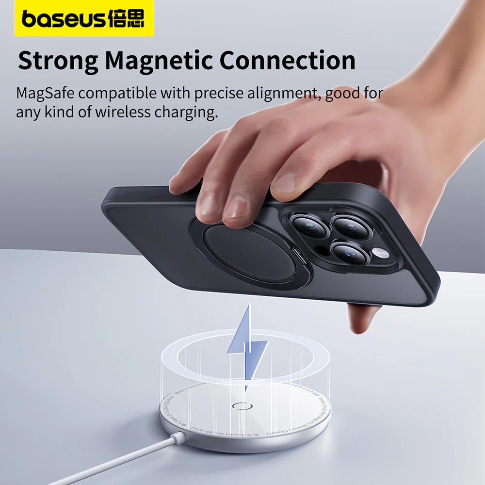 Baseus Magnetic Phone Case for iPhone 15 - Misty Night Black - Image 4