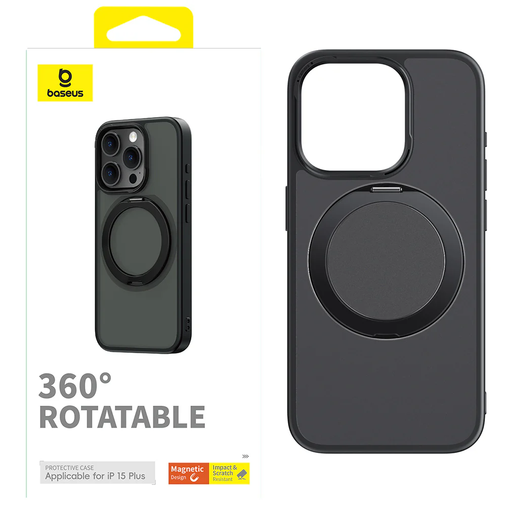 Baseus Magnetic Protective Case for iP15 Plus - Misty Night Black - Image 2