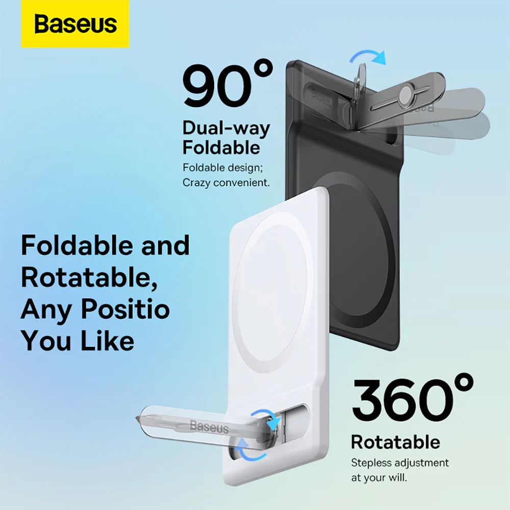 Baseus Magnetic Rotating Card Holder Stand - Black - Image 5