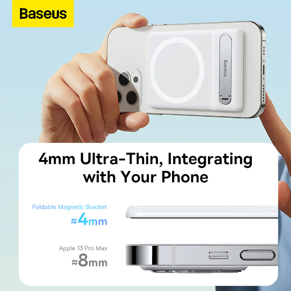 Baseus Magnetic Rotating Card Holder Stand - White - Image 4
