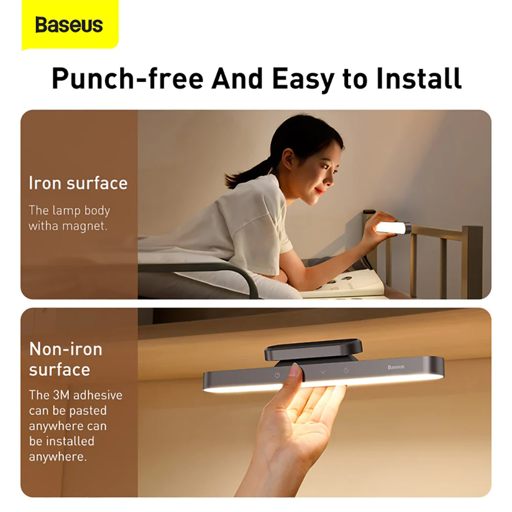 Baseus Magnetic Stepless Dimming Charging Desk Lamp - Dark Gray - Image 2