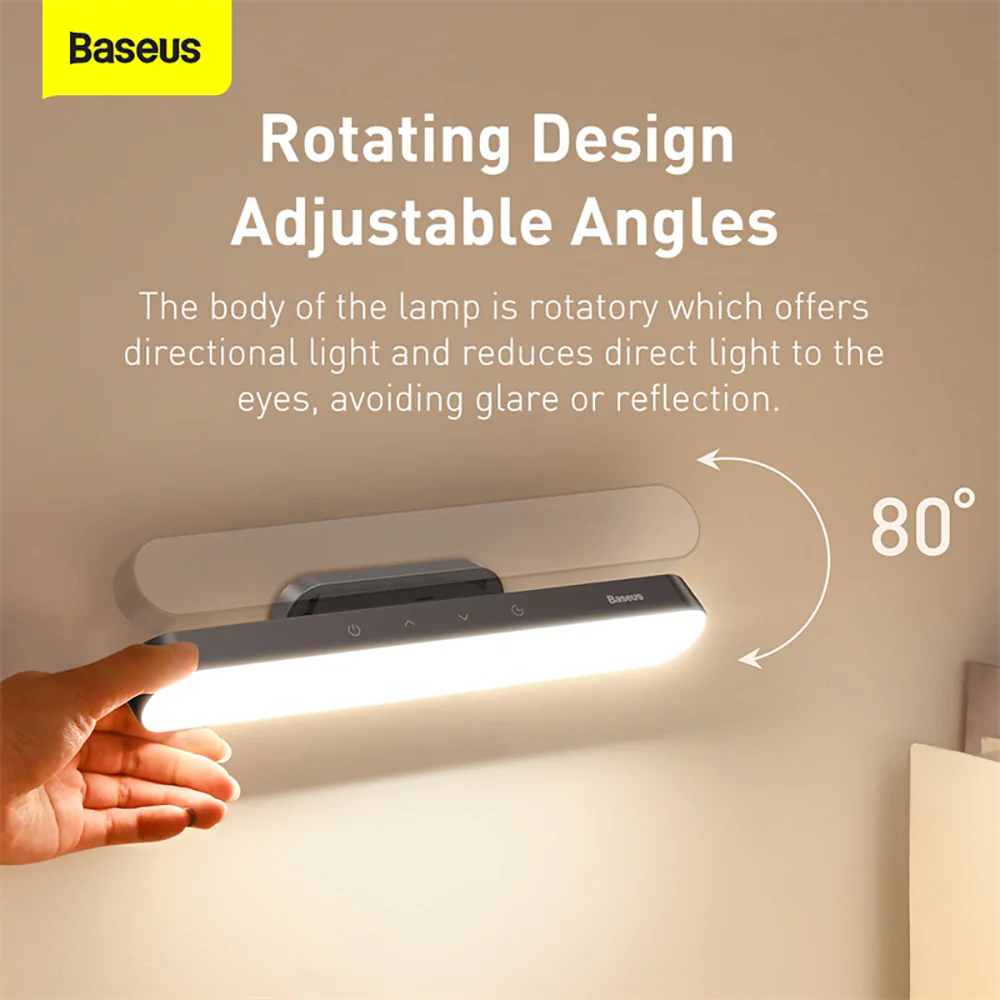 Baseus Magnetic Stepless Dimming Charging Desk Lamp - Dark Gray - Image 4