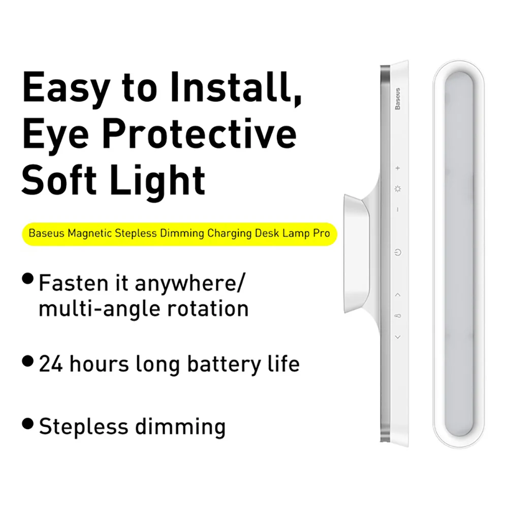 Baseus Magnetic Stepless Dimming Charging Desk Lamp Pro - White - Image 3