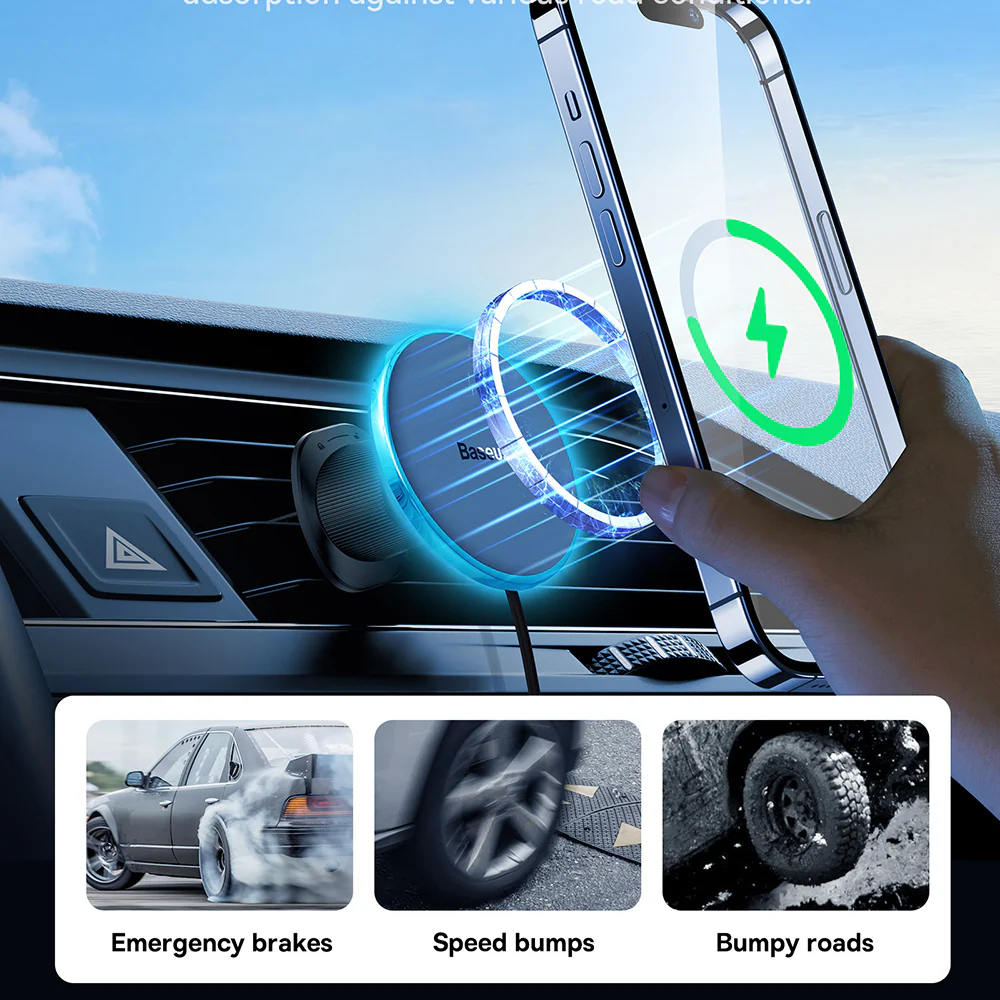 Baseus Magnetic Wireless Car Charger Mount 40W - Air Vent Version - Image 5
