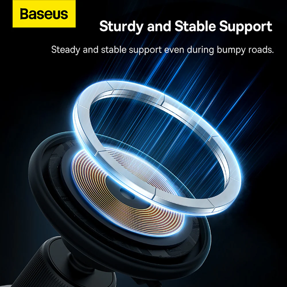 Baseus Magnetic Wireless Charging Car Mount - Air Vent Version 15W, Starry Black - Image 4