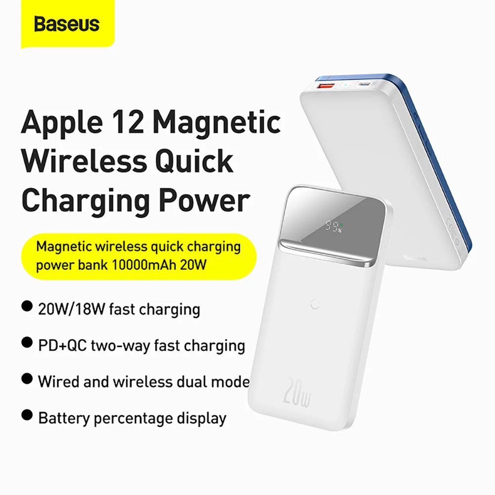 Baseus Magnetic Wireless Quick Charging Power Bank 10000mAh 20W - Blue - Image 2