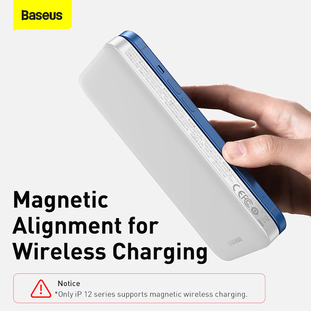 Baseus Magnetic Wireless Quick Charging Power Bank 10000mAh 20W - White - Image 3