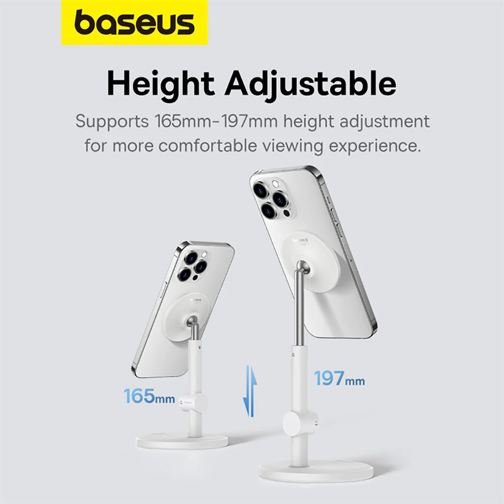 Baseus MagPro Magnetic Desktop Phone Stand - Moon White - Image 3