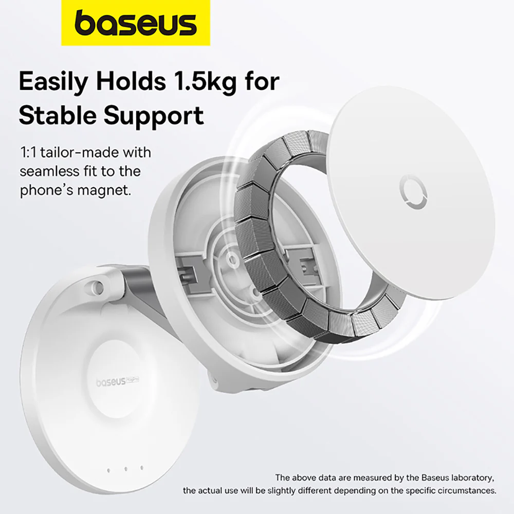 Baseus MagPro Magnetic Foldable Wall Mount - Moon White - Image 2