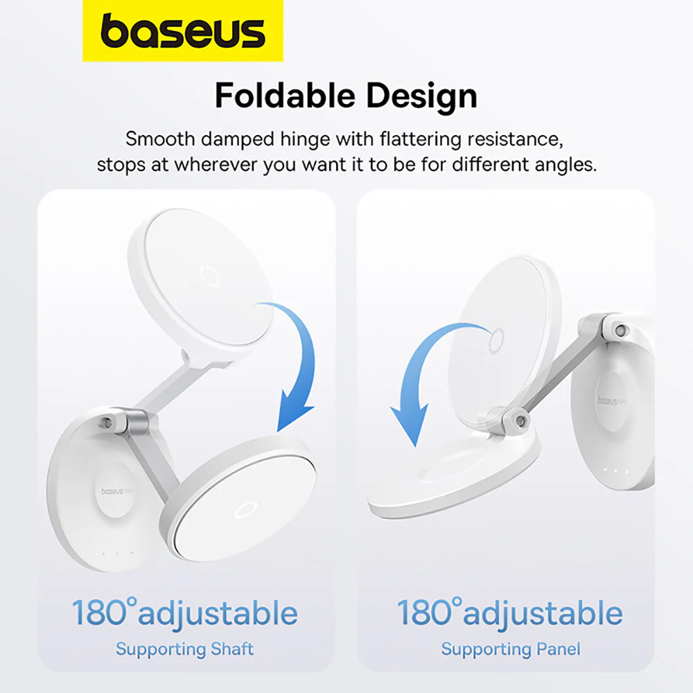Baseus MagPro Magnetic Foldable Wall Mount - Moon White - Image 3