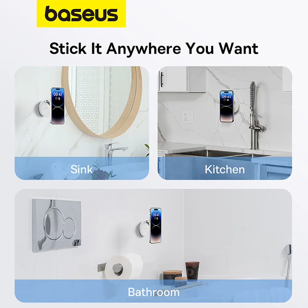 Baseus MagPro Magnetic Foldable Wall Mount - Moon White - Image 4