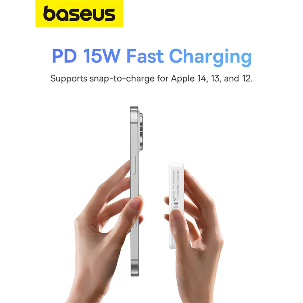 Baseus MagPro Magnetic Power Bank and Phone Holder 5000mAh 20W - Starlight White - Image 3