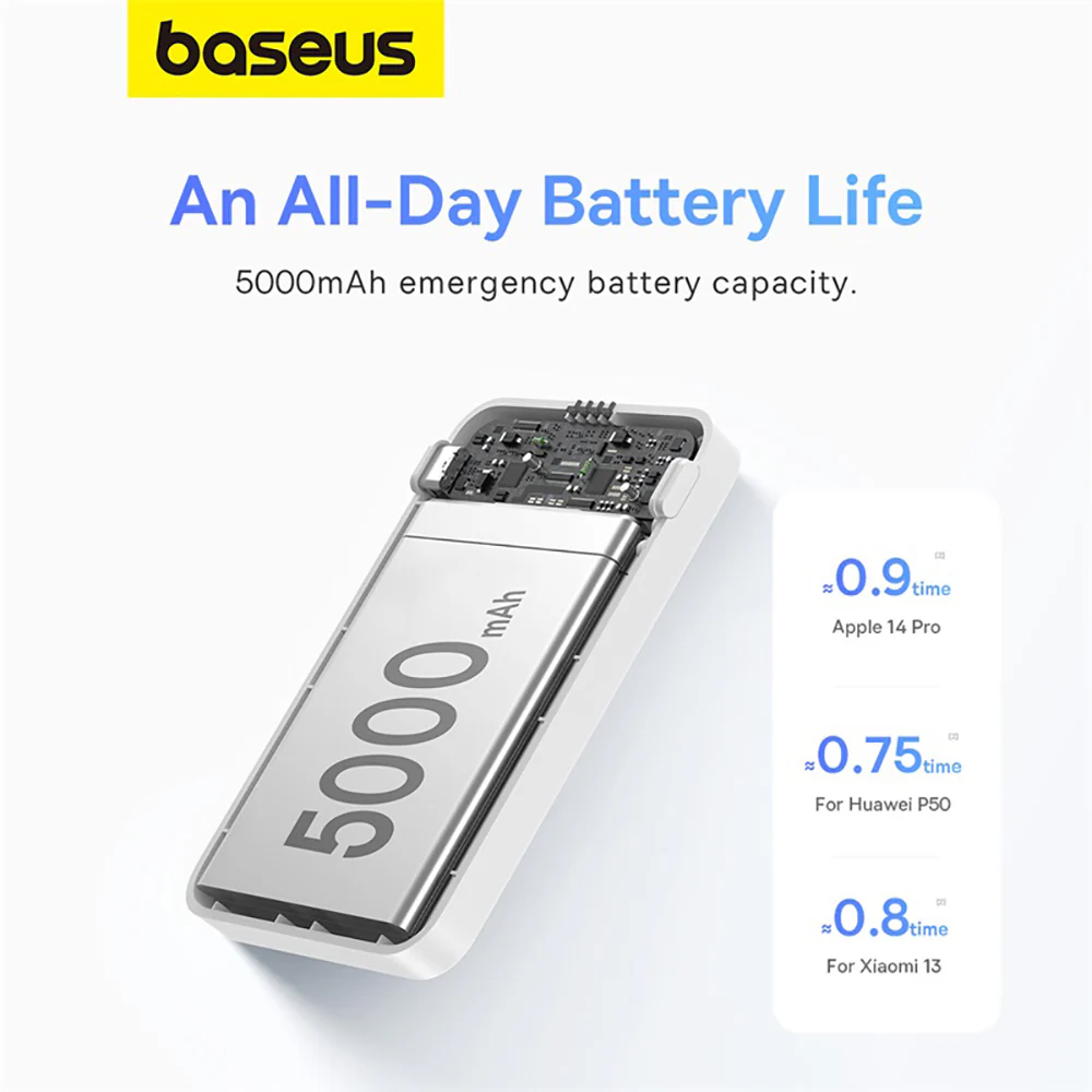 Baseus MagPro Magnetic Power Bank and Phone Holder 5000mAh 20W - Starlight White - Image 4