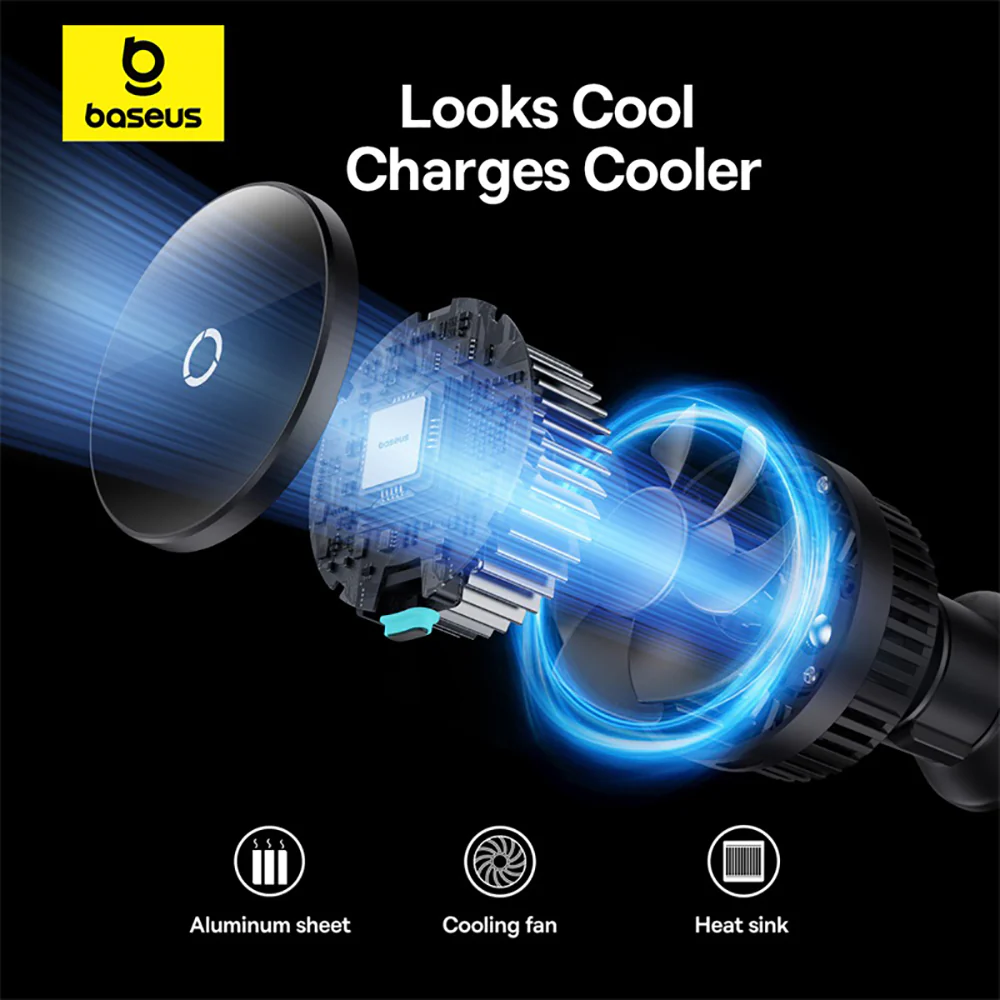Baseus MagPro Magnetic Wireless Car Charger Mount - Air Vent Version 15W Starry Black - Image 3