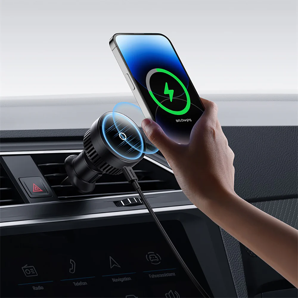 Baseus MagPro Magnetic Wireless Car Charger Mount - Air Vent Version 15W Starry Black - Image 4