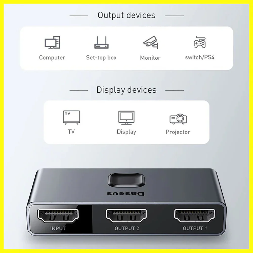 Baseus Matrix HDMI Bi-Directional Switch - Deep Space Gray - Image 2