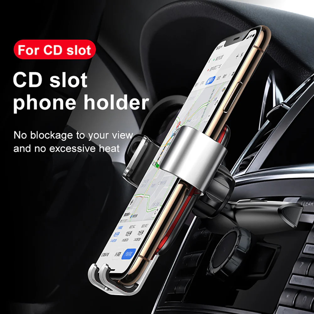 Baseus Metal Age Gravity Car Mount - Silver, CD Slot