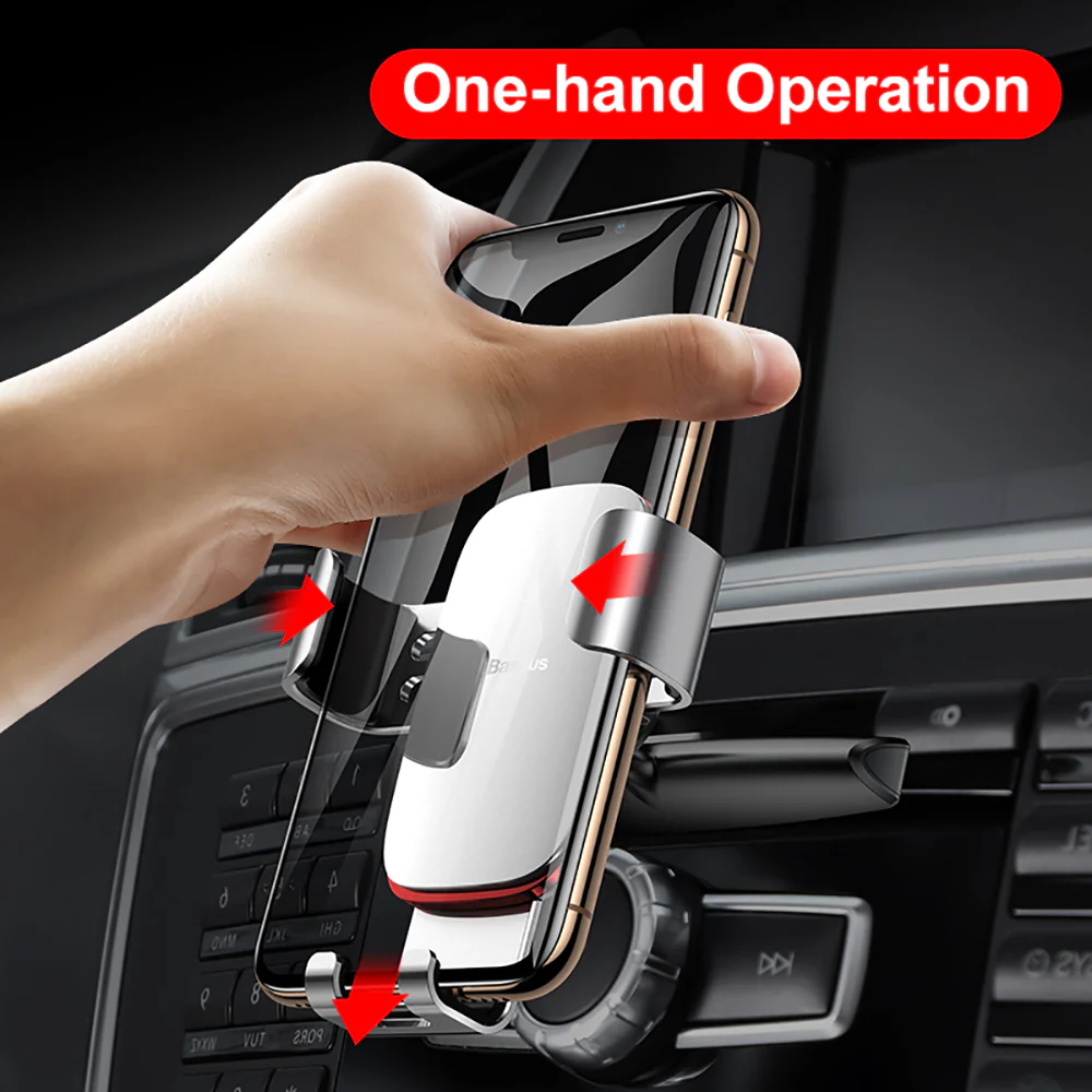 Baseus Metal Age Gravity Car Mount - Silver, CD Slot - Image 2