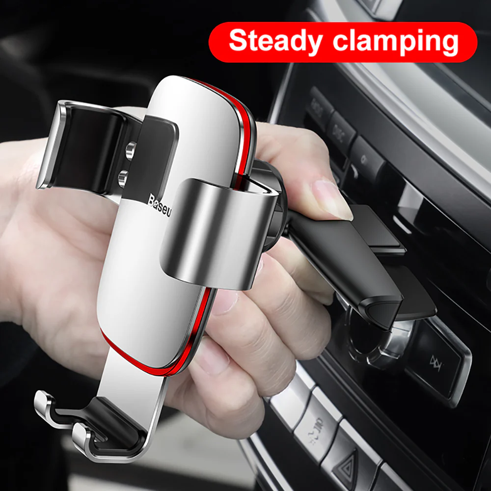 Baseus Metal Age Gravity Car Mount - Silver, CD Slot - Image 4