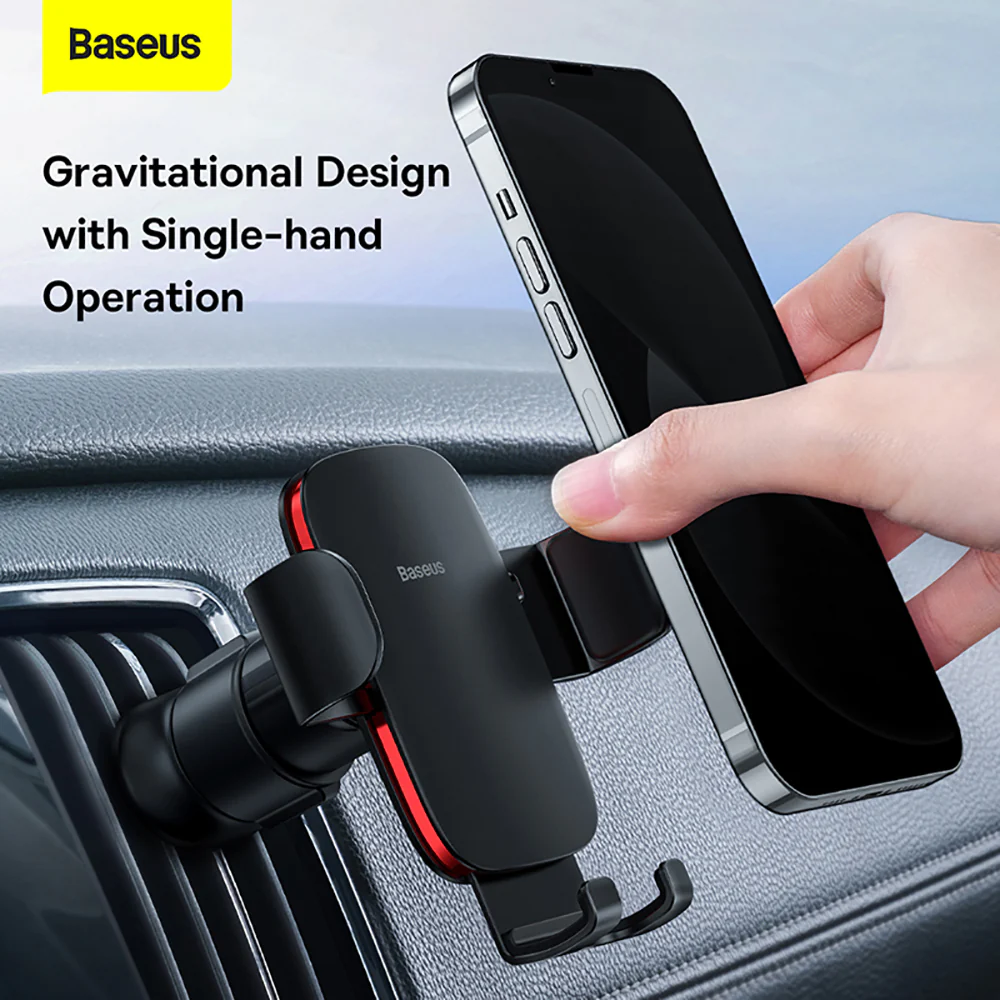 Baseus Metal Age II Gravity Car Mount - Air Vent Version, Black - Image 4