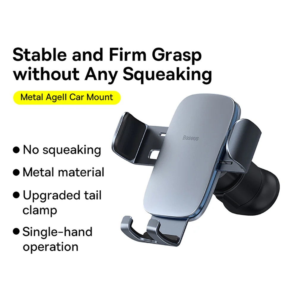 Baseus Metal Age II Gravity Car Mount - Air Vent Version, Dark Space Gray