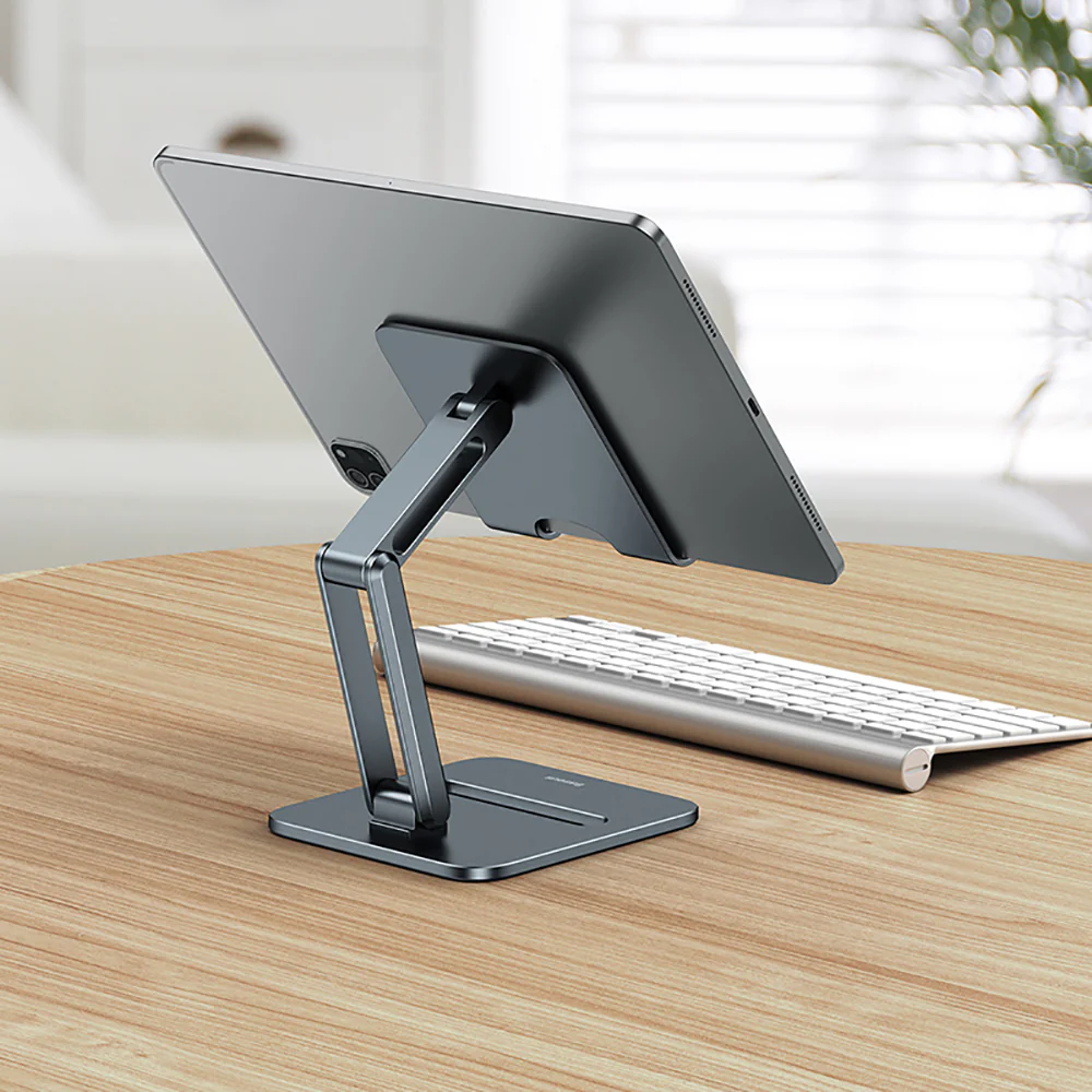 Baseus Metal Desktop Biaxial Foldable Stand for Tablets - Deep Space Gray - Image 3