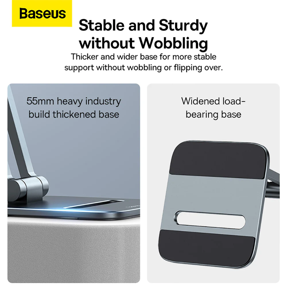 Baseus Metal Desktop Biaxial Foldable Stand for Tablets - Deep Space Gray - Image 5