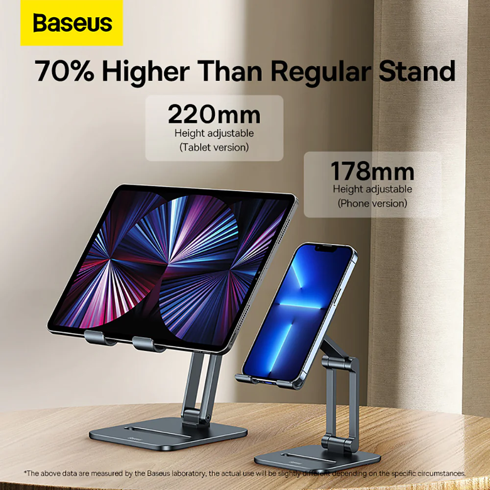 Baseus Metal Desktop Dual-Axis Foldable Phone Stand - Deep Space Gray - Image 4