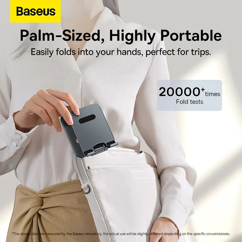 Baseus Metal Desktop Dual-Axis Foldable Phone Stand - Deep Space Gray - Image 5