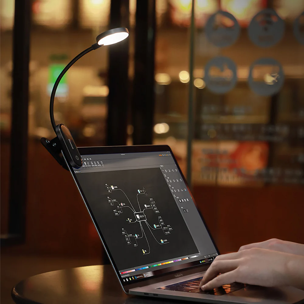 Baseus Mini Clip Lamp - Deep Space Gray - Image 5