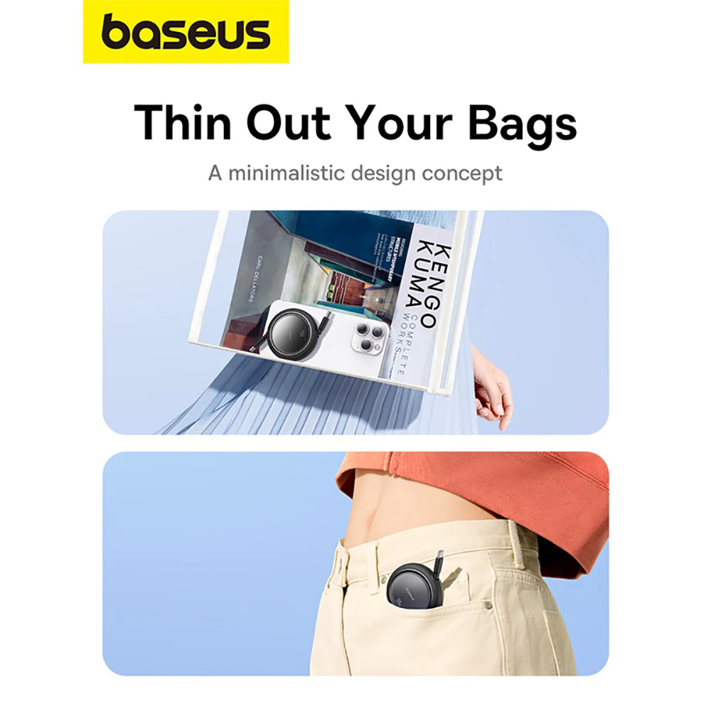 Baseus Mini Series Retractable Fast Charging Cable Type-C to Type-C 100W 1m - Starry Black - Image 4