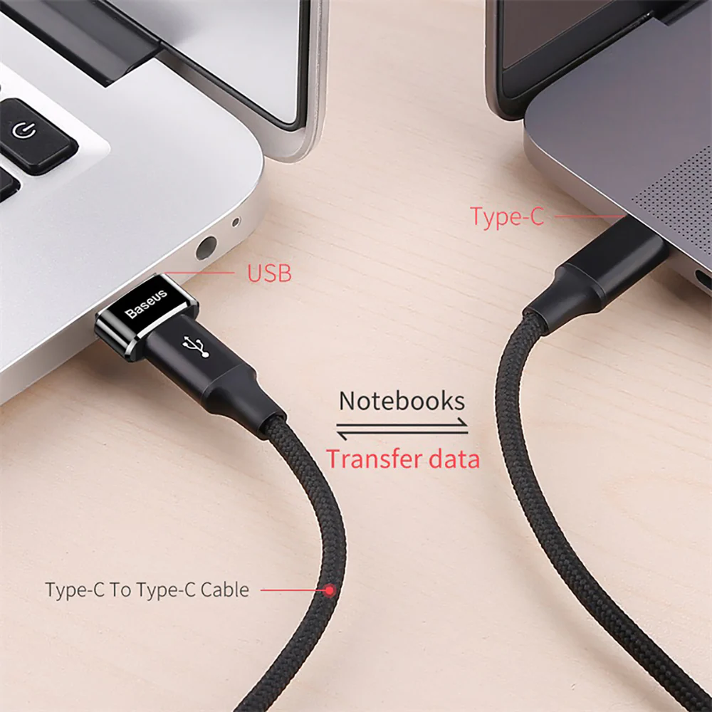 Baseus Mini Type-C Female to USB Male Adapter - Black - Image 2