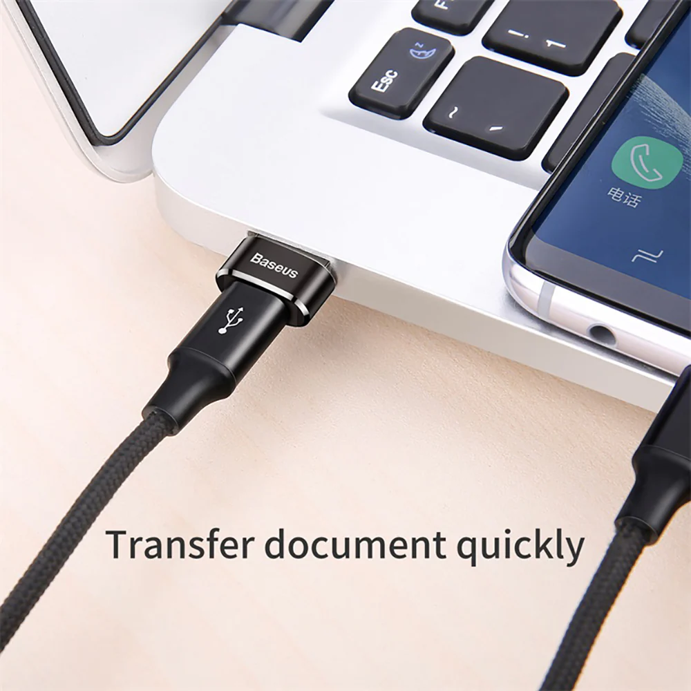 Baseus Mini Type-C Female to USB Male Adapter - Black - Image 5