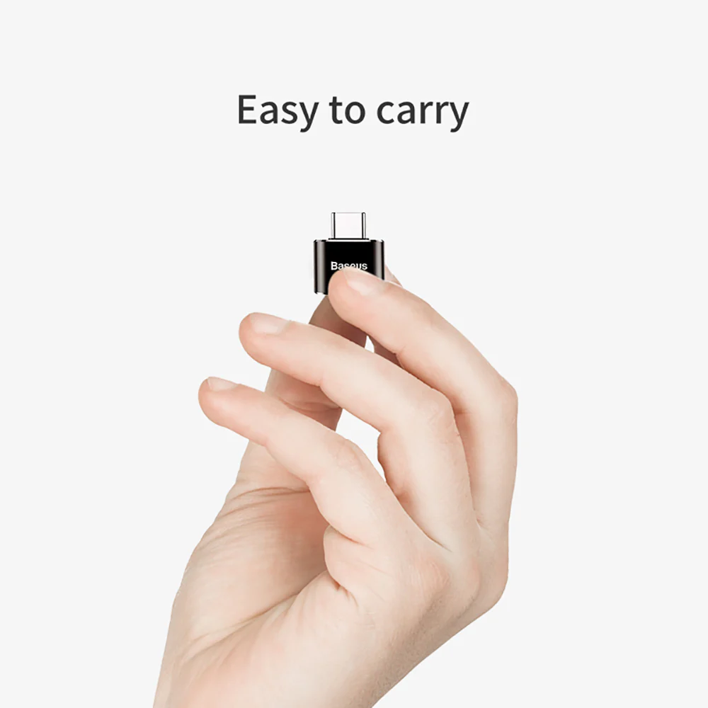 Baseus Mini USB Female to Type-C Male Adapter - Black - Image 4