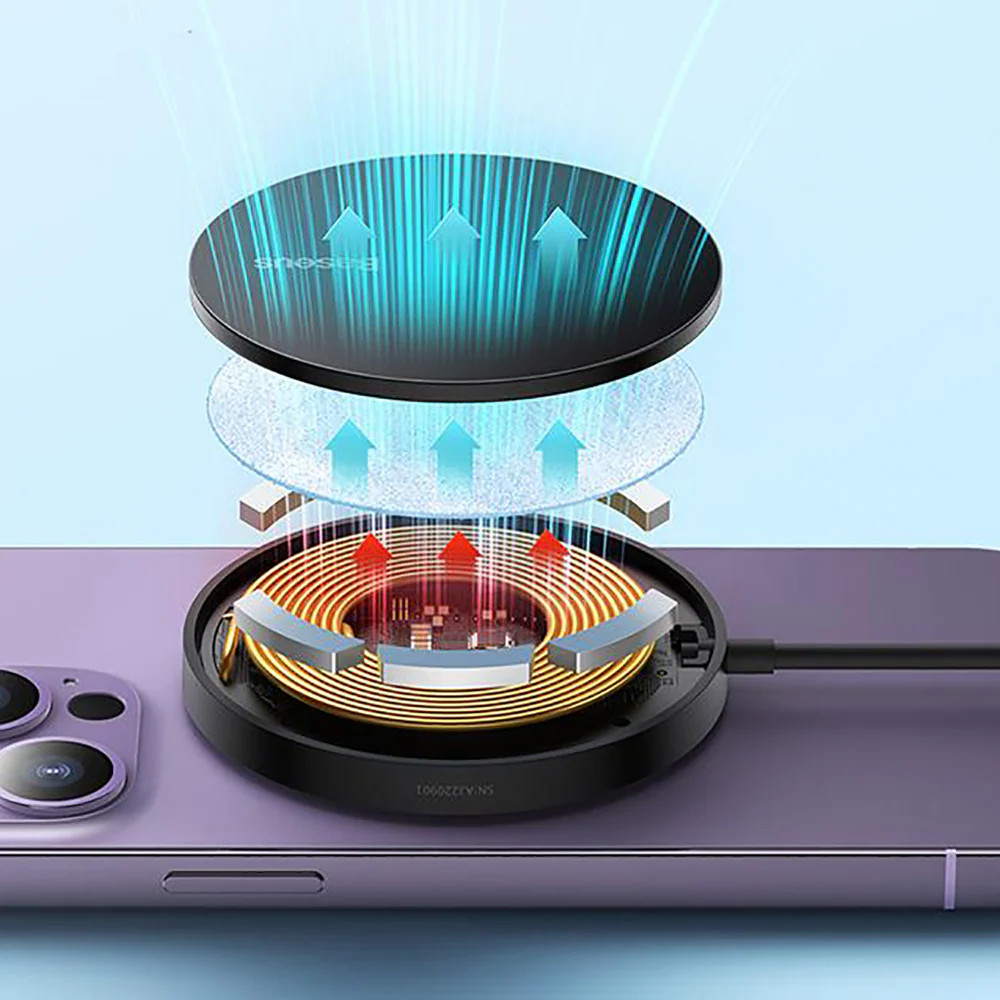 Baseus Mini3 Magnetic Wireless Charger 15W - Black - Image 5