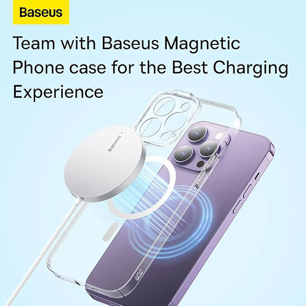 Baseus Mini3 Magnetic Wireless Charger 15W - Silver - Image 5