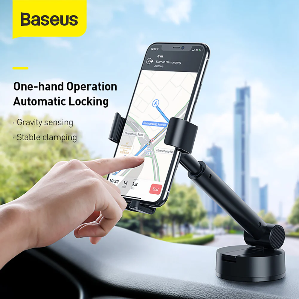 Baseus Minimalist Suction Gravity Car Mount - Black - Image 2