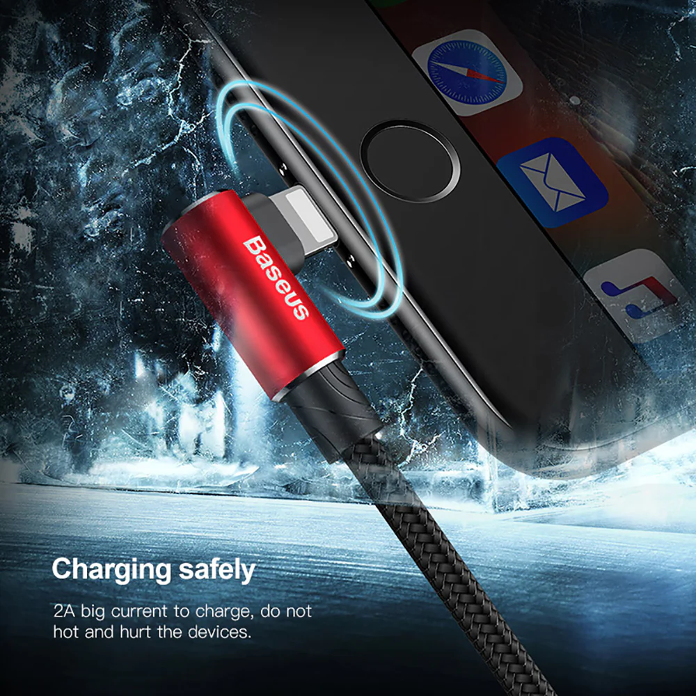 Baseus MVP Elbow Data Cable USB-A to Lightning 1.5A 2m Black - Image 3